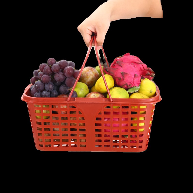 仿制一次性方型篮子手提篮v子塑料水果篮子采摘篮杨梅篮子草莓篮