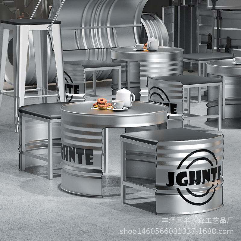 电工业风创意油桶咖矮桌子店酒吧茶几奶茶店影72852院个性啡小桌
