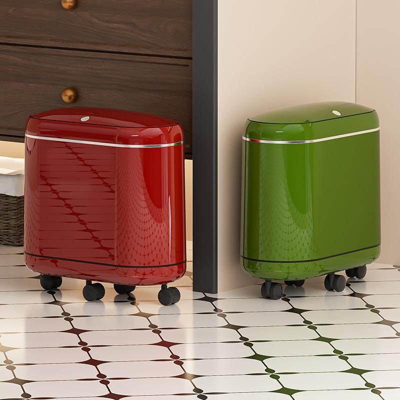 卫生间垃圾家用桶高颜值GZB量厕所大客厅窄缝带盖容带轮子夹缝垃