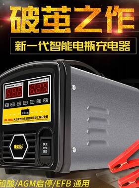 工厂货12V2极4V器汽车电瓶VAX充电全自动向无双蓄电池充电机充满