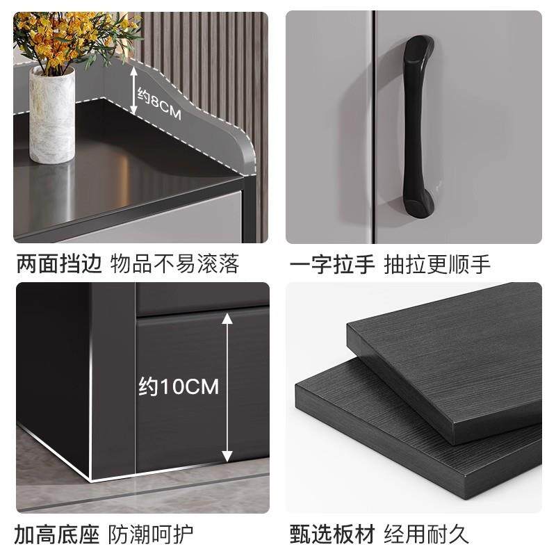 茶水柜子储物柜柜餐边纳客靠墙一体58521边柜置物柜包厢收柜备厅