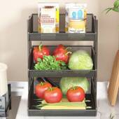 厨置物架台面菜架房简易果蔬纳篮RRD纳灶台上收放菜收架家用大全