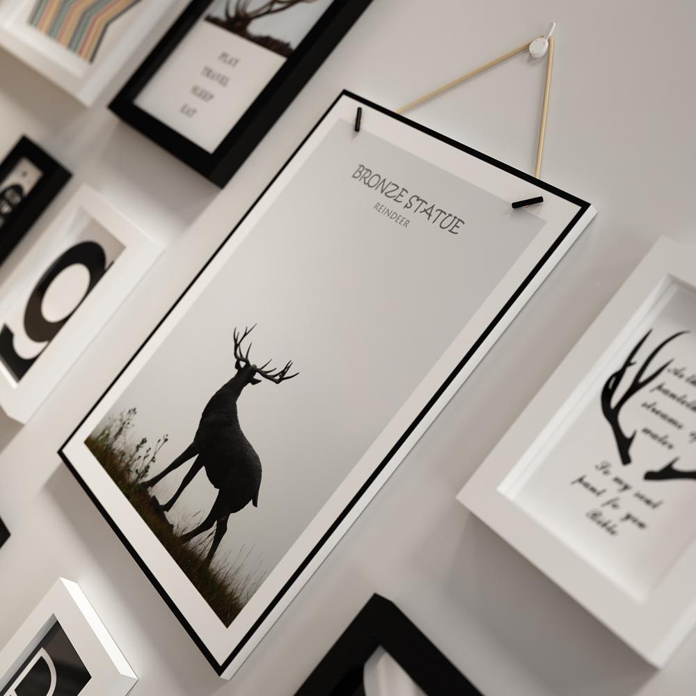 实木_8272挂包邮装楼梯照片墙现饰代画北欧相框8272组合换相片真