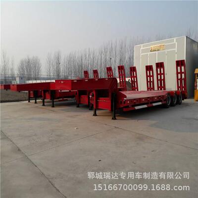 出口平置板半挂车重型米1LZM3低挖掘机拖板车价格配表