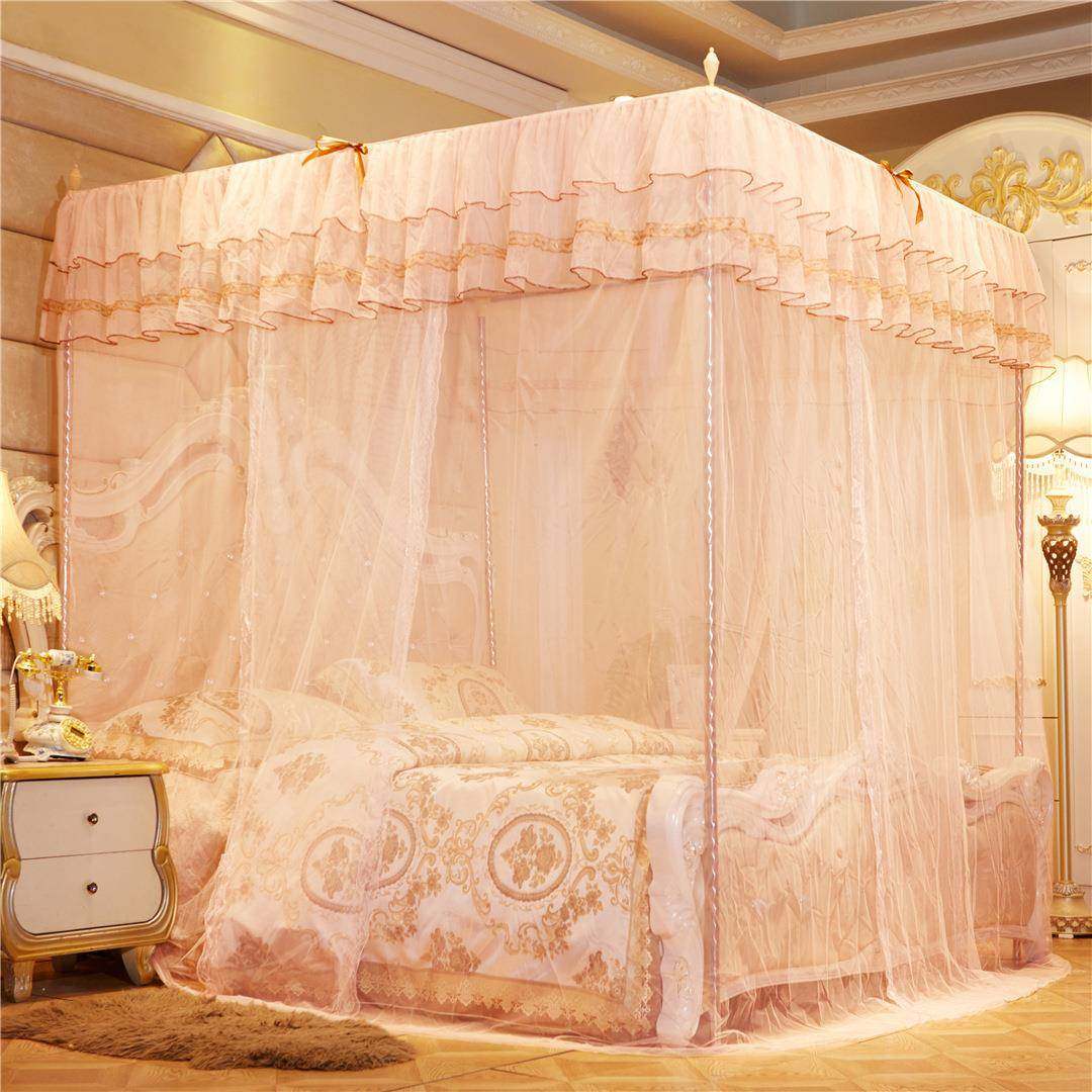5三门落地宫廷蚊式帐1.35m1.m1.开8米加密PCX帐纱网红蚊帐公主风