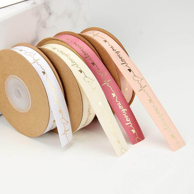 QPN东织带1浩6mm涤纶情人节烫金动丝带花蛋鲜糕包装礼品心DIY