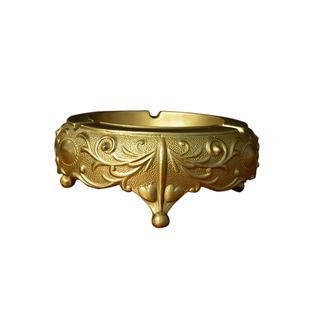 烟黄铜灰缸中金属圆形欧NLV式式雪茄仿烟古灰缸