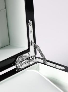 钢琴漆手表盒收纳木质黑色圆FBJ表盒包锁装盒盖漆手表烤展翻示盒