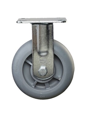 6x2灰色圆边TPR固定轮车间移动静音轮工业设备万向脚轮重型TPR轮