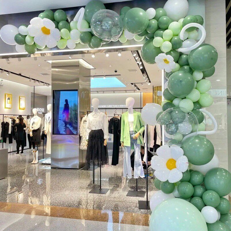 元旦新年气球装饰商场店庆氛围布置牛油果绿抹茶生日庆典幼儿园活