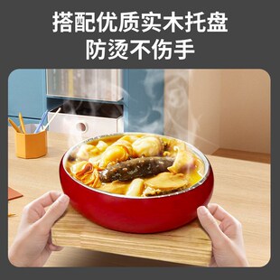 商场韩式料理大理石石碗拌饭碗耐高温石锅拌饭家用商用带底座