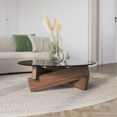 民宿极简小茶台网红矮桌子玻璃圆形茶几简约现代客厅家用个性 创意