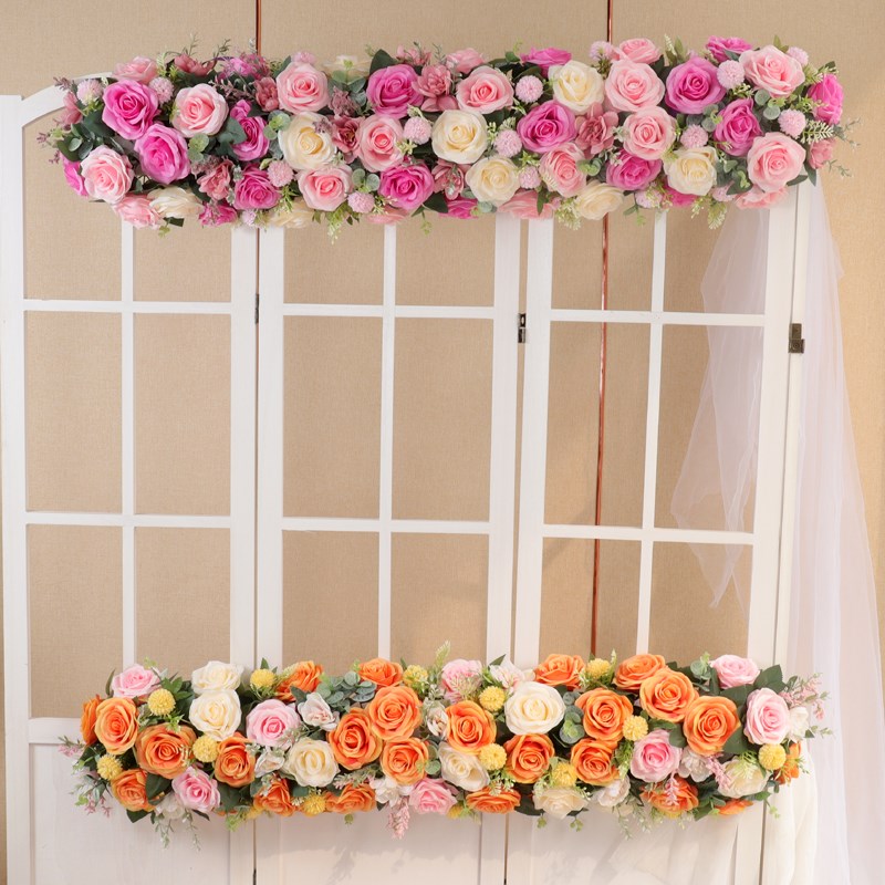 订制花排 婚庆花装饰布景绢花橱窗婚礼迎宾区花排拍照摄影道具