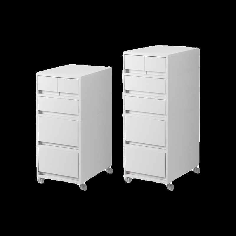 霜山抽屉式收纳柜办公室A4文件储物柜家用桌下多层可移动置物柜