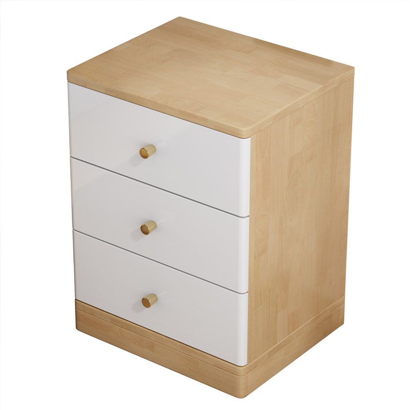 全实木床头柜床边柜子35cm长350深滑轮可移动卧室落地