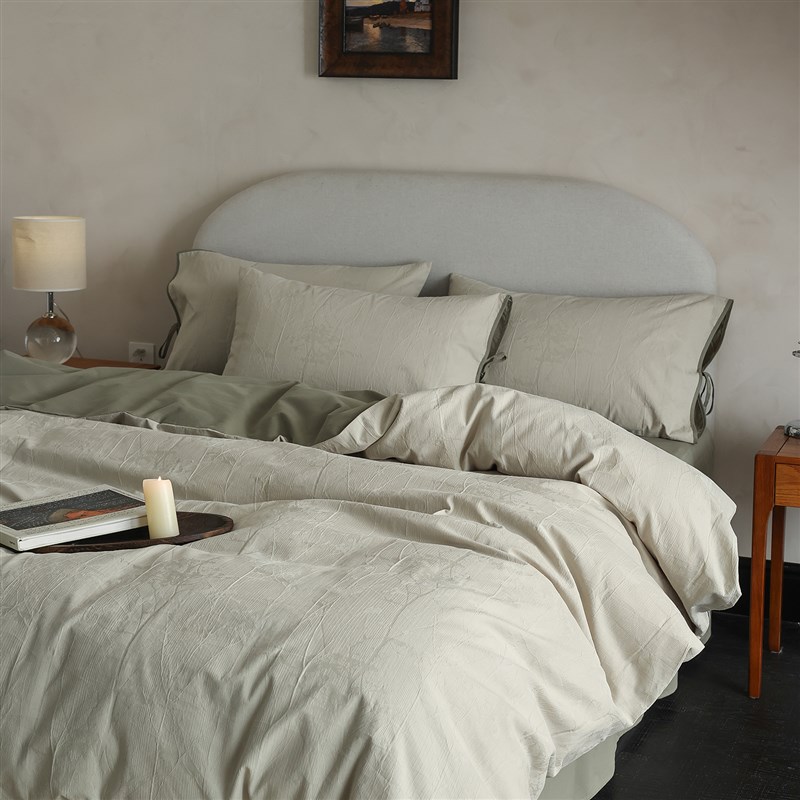 色织提花磨毛四件套全棉纯棉100支加厚床单被套秋冬季三件套床品