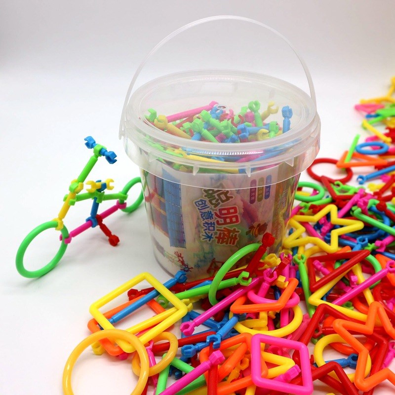 聪明积木棒套装儿童益智男孩女孩3岁拼装拼插diy地摊货源魔术棒