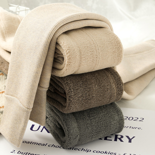 矮小个子螺旋纹踩脚打底裤 袜外穿 女冬145cm纯棉加绒加厚白色Z连裤