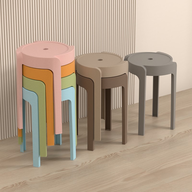 家用加厚塑料凳子独凳商用备用板凳胶凳子可叠放圆凳子高凳子椅子