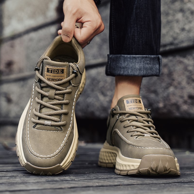 男鞋冬季韩版潮流百搭户外登山旅游鞋防滑厚底运动休闲跑步老爹鞋