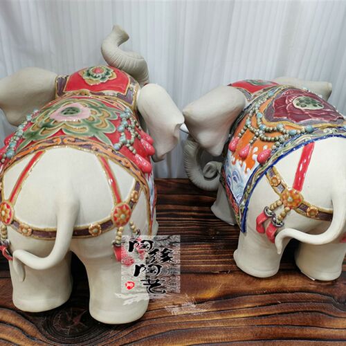 陶瓷工艺品 石湾公仔 富贵吉祥象 大象