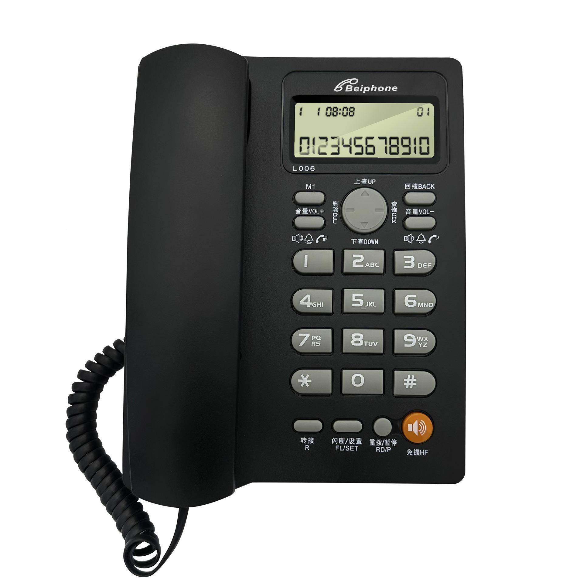 黑色电店话006机挂墙电话机尚酒电话机一键拨号座时机可做logo