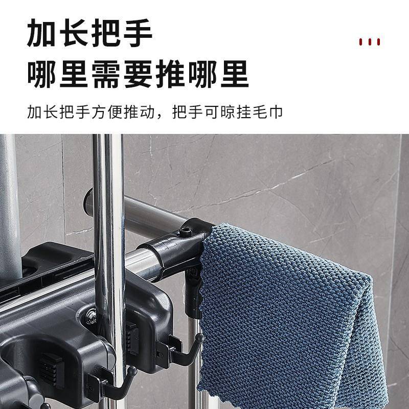 拖架把OND架不锈钢洁移动落地挂扫把置物阳台放清工具收纳沥水架