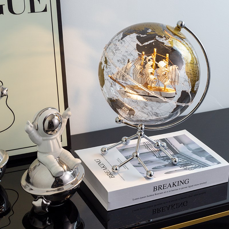 帆船地球仪摆件氛围感轻奢高v档客厅电视柜书房床头柜办公室装饰