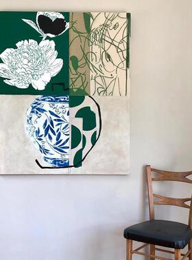 法式中国风挂画端高大感气艺高级术装EM-2770饰画新中式牡丹花复