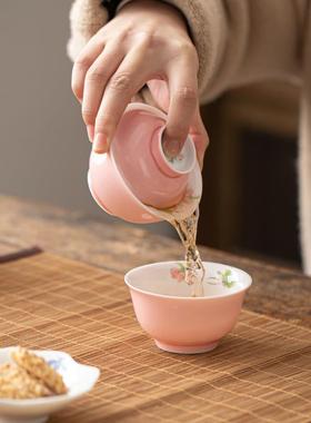 手绘手写旅行茶具快杯一壶一装杯套户便携玻璃快82317客杯客一外