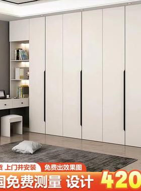 实木衣柜衣家用卧衣QSF柜结实油耐用包邮现代简约奶风帯顶室柜简