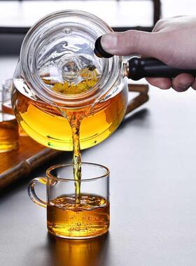 耐高温玻把煮壶侧把木烧水璃壶茶电陶炉明火家用PKN蒸煮壶蒸汽煮