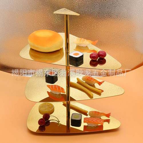 欧式WZ-J033不钢点心架三层高档餐厅店甜品台酒婚蛋宴锈下午茶展