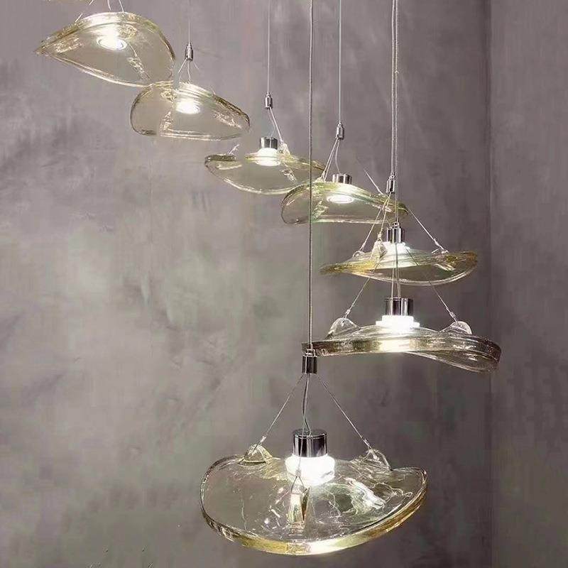 轻奢480简室约厅卧飞碟荷叶玻璃吊灯酒餐店大堂装门店装饰服可定,家装灯饰光源,智能吊灯,淘宝优惠券,粉丝福利购,淘宝优惠卷