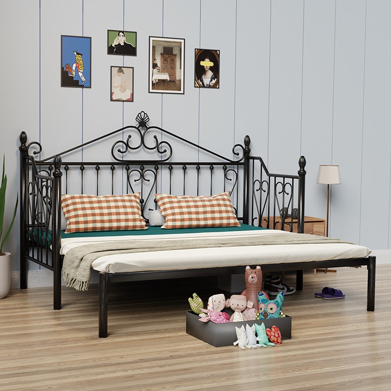 2024a新款铁艺沙发床折叠两用单人床伸缩铁架床拼接铁床双人床抽