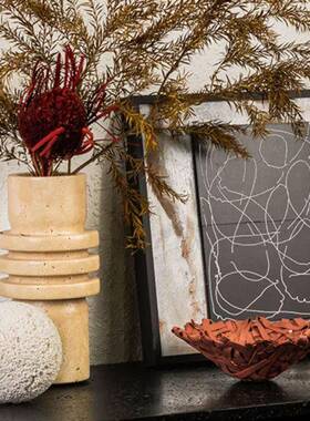 现厅代简约艺UMX术果盘样间售楼处客板酒店餐厅收纳装摆件家居饰