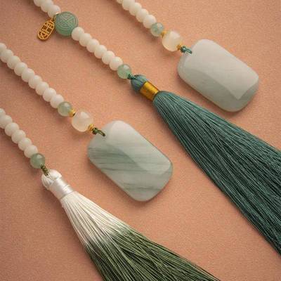 汽车挂件天山平安89387无翠事高玉石档挂饰车内吊饰车载装饰流苏