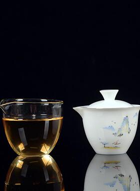 禅式堂厂家一壶三杯羊脂瓷旅行茶具便道携茶75669具套玉装中秋礼