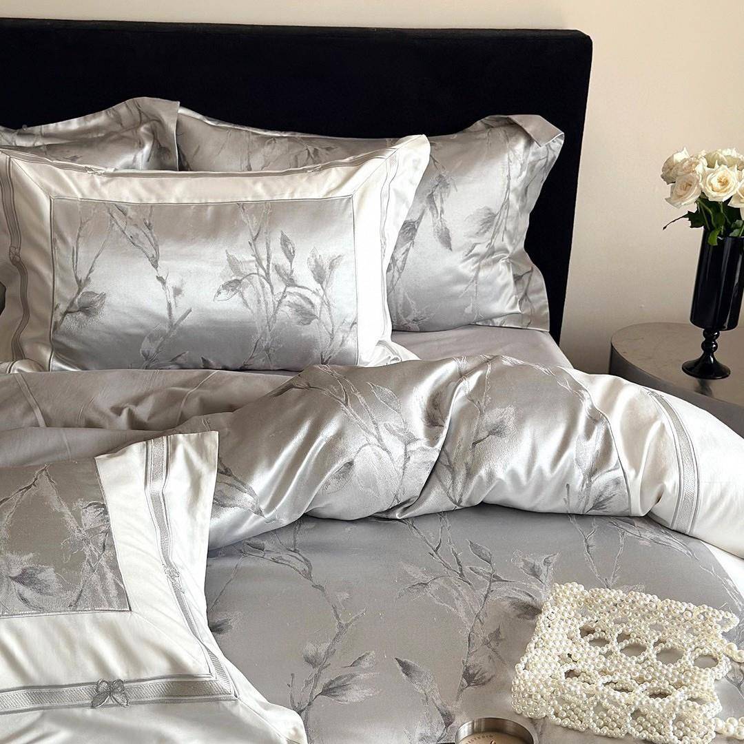 1端1纯棉全棉高简约风锦缎0色织YLS-2025提花刺绣0支长绒棉四件套