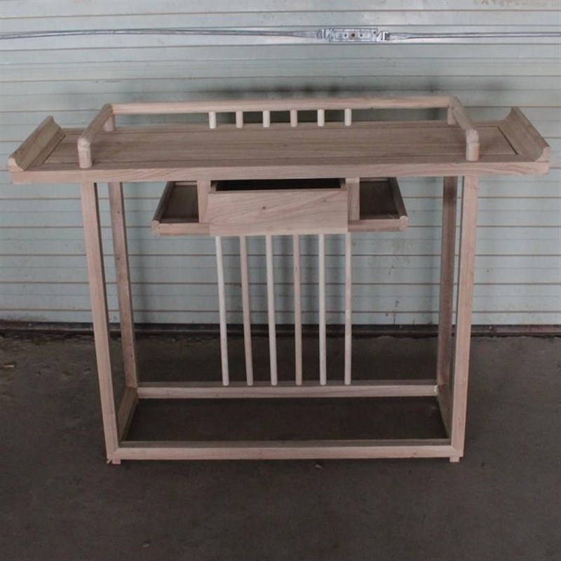 中式北榆木条案供台白茬全实w木佛台供桌香案端景台白胚坯简约圆