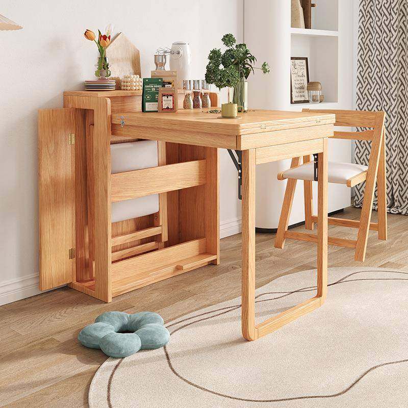 家日式餐桌可折叠收纳餐带边柜一871体用小户型靠墙实木伸缩吃饭,商业/办公家具,餐桌椅系列,淘宝优惠券,粉丝福利购,淘宝优惠卷