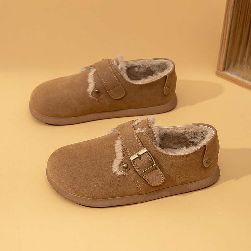 拉夏贝尔勃肯鞋女加绒冬季2025新款网红爆款保暖魔术贴博肯棉鞋子,女鞋,棉鞋,淘宝优惠券,粉丝福利购,淘宝优惠卷