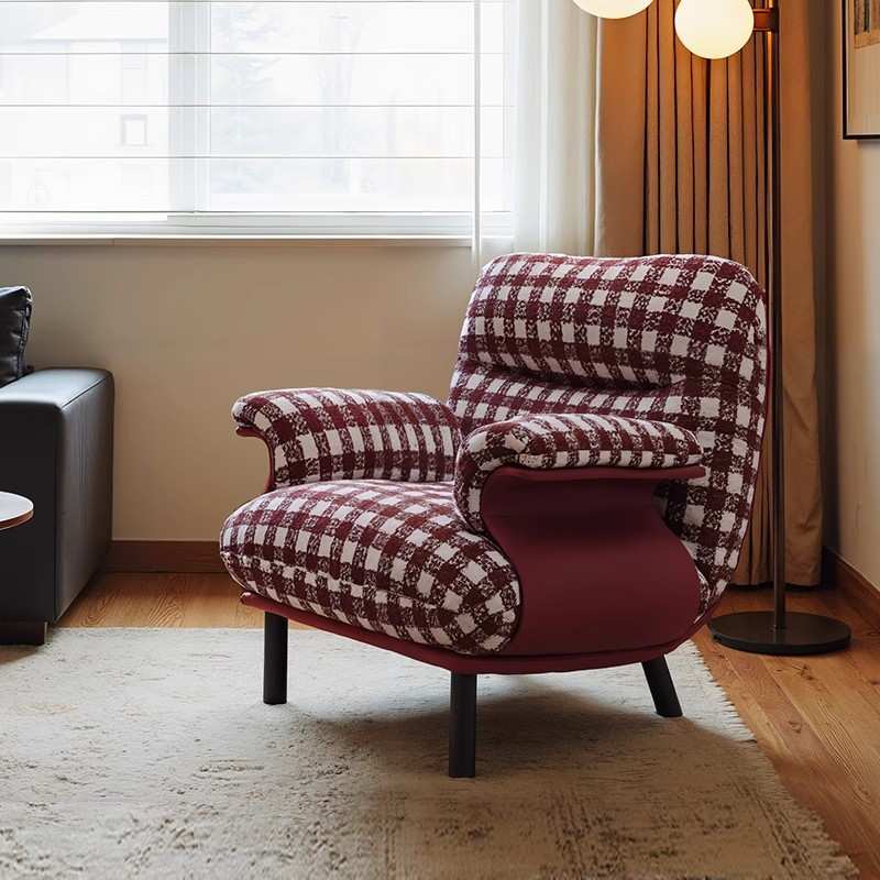 中古风单人沙发大小户型客厅阳台卧室家用休闲椅设计师懒人沙发椅