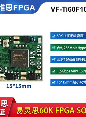 [VF-Ti60F100]易灵思60K超小国产FPGA模块MILPI CSI DSI图像开发