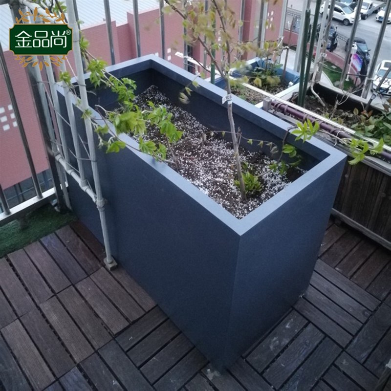 现代简约酒店商场装饰花箱户外园林景观设计玻璃钢花盆62696E