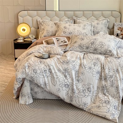 定制尺寸纯棉四件套100全棉加厚磨毛被套床单三件套定做床上用品