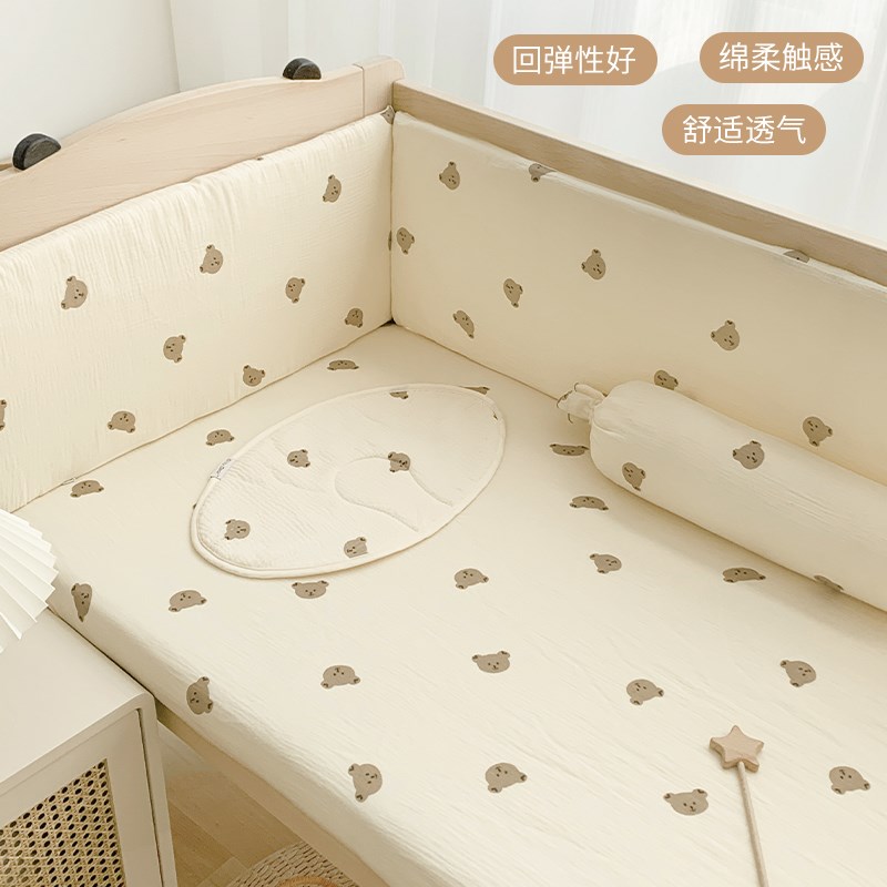 婴儿床围栏宝宝床靠软包防撞新生儿童拼接床护栏加厚防摔床围挡布