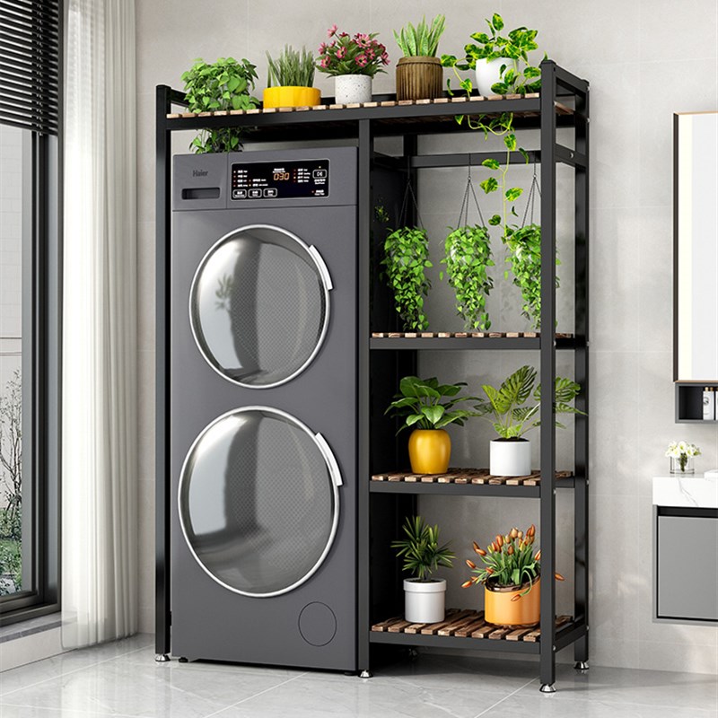 双筒洗衣机置物架k落地阳台储物架卫生间多层收纳架滚筒一体架翻