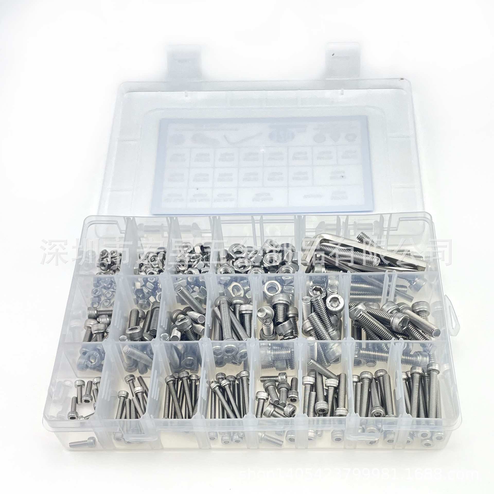 320pcs不锈钢304 杯头内六角螺丝M3M4M5M6配螺母扳手盒装套装组合
