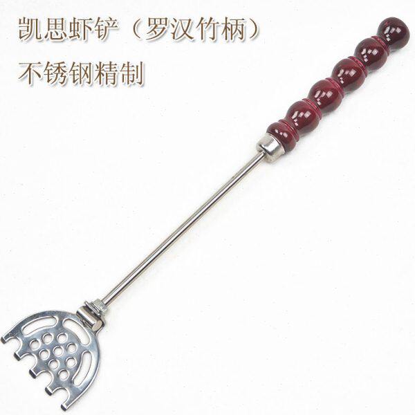 凯思 虾铲不锈钢精制罗汉竹葫芦把手多功能拌饵铲矶钓打窝用铲子